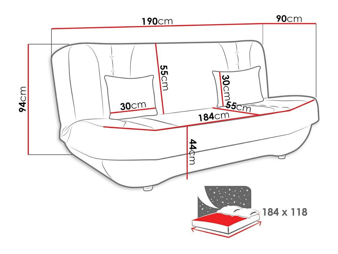 Sovesofa Comfivo 239 (Magic Velvet 2217 + Magic Velvet 2219)