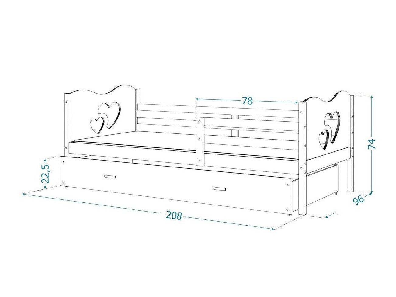 Seng Aurora 164 (Hvid)