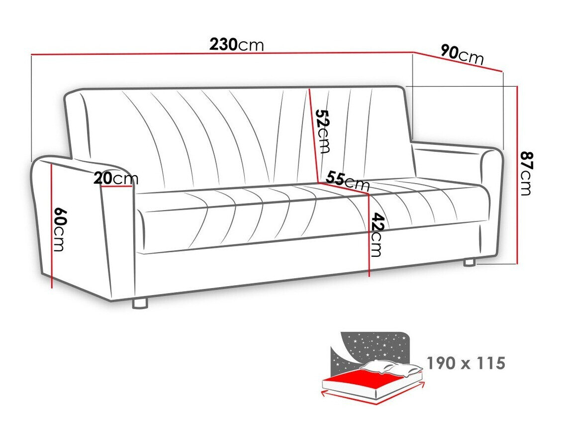 Sovesofa Columbus 126 (Zanzibar 182)