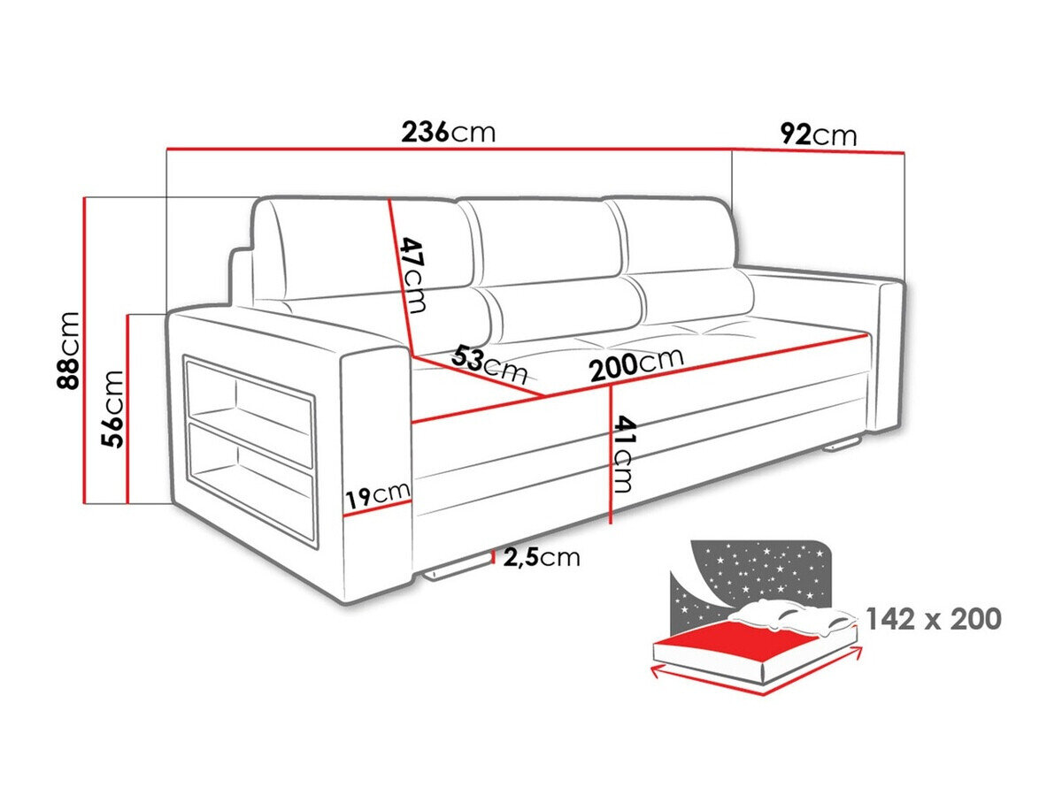 Sovesofa Decatur 100 (Palermo 200 + Mirjan 116)