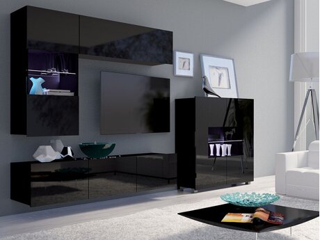 Stuemøbelsæt Tivdalu 107 (Sort + Blank sort)