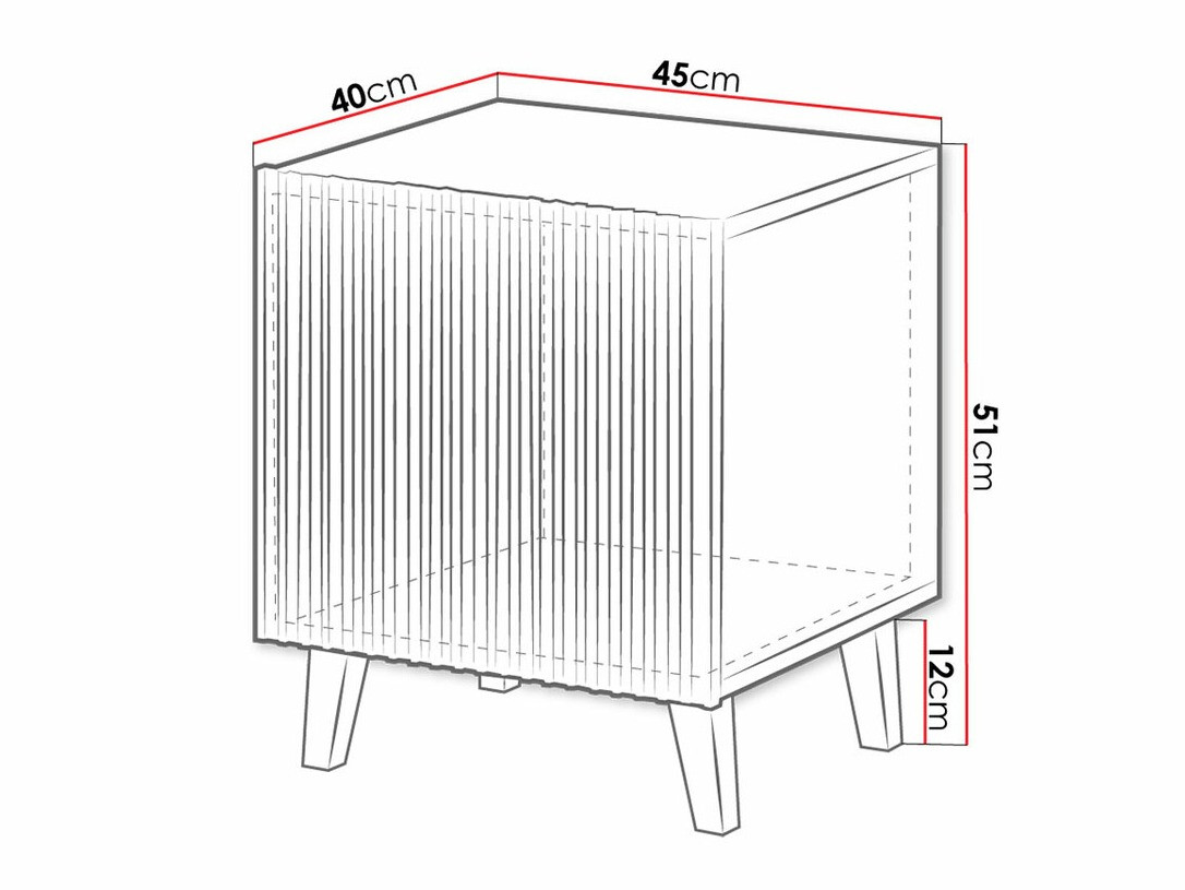 Sengebord Dicto (Hvid + Sort) (2stk.)