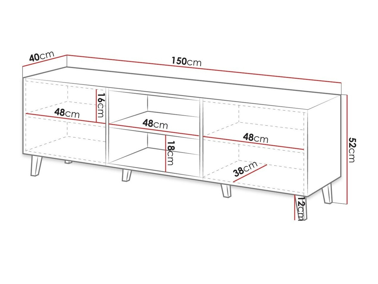 TV-bord Dicto (Sort + Gylden)