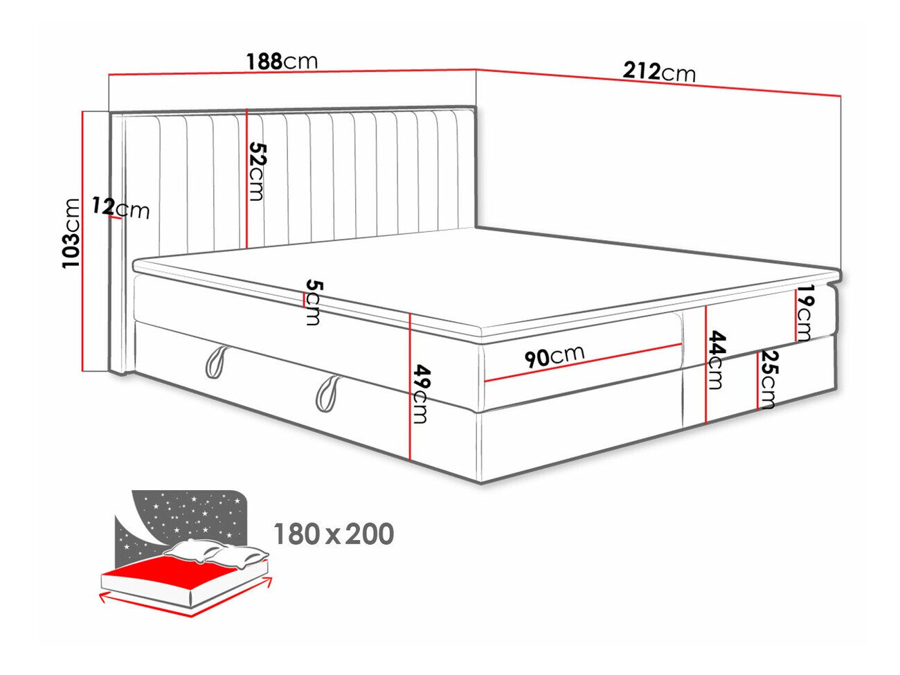 Kontinentalseng ComfiDream 166 (Gylden eg + Soro 21)