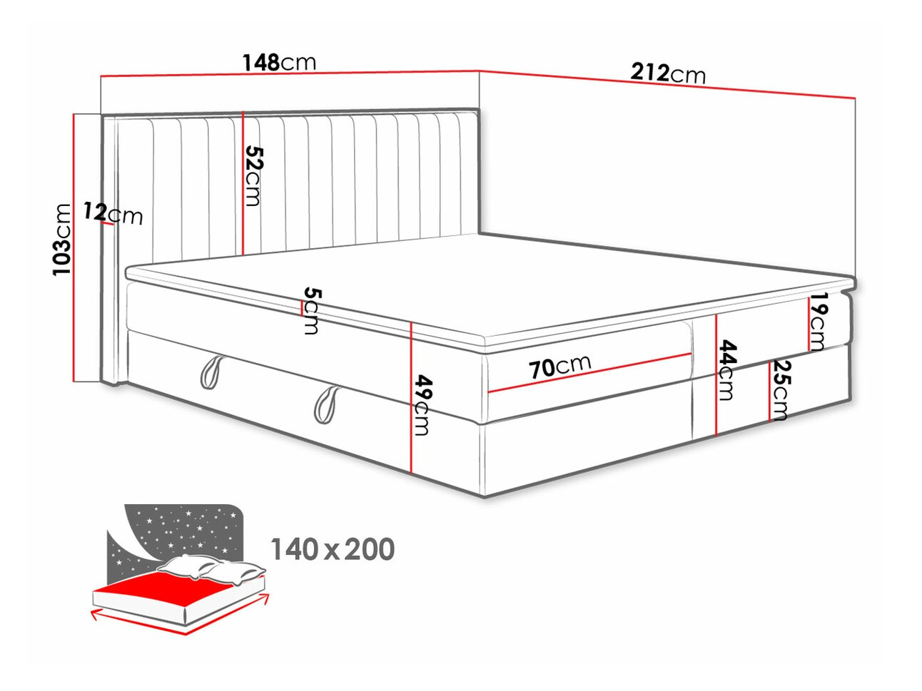 Kontinentalseng ComfiDream Odelra (Gylden eg + Soro 100)