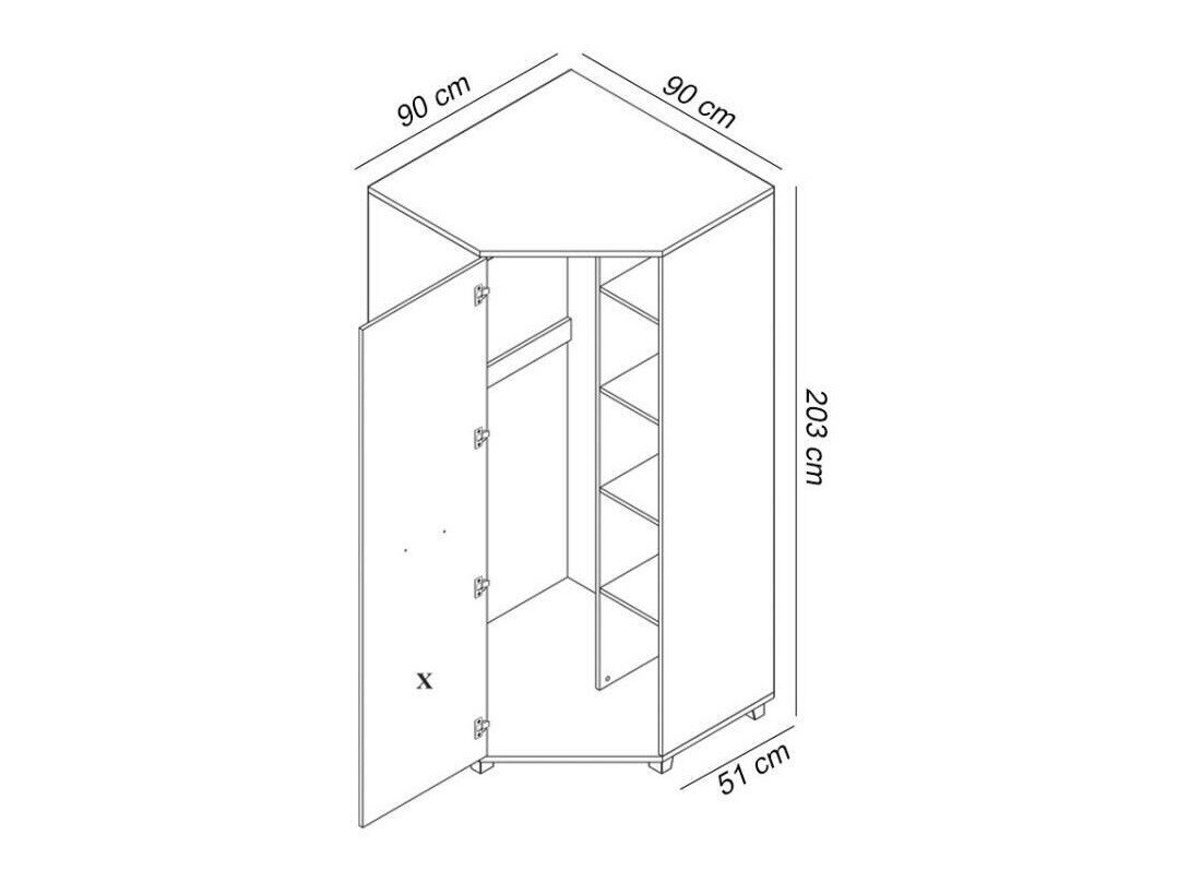 Hjørnegarderob Murrieta 108 (Sonoma eg)