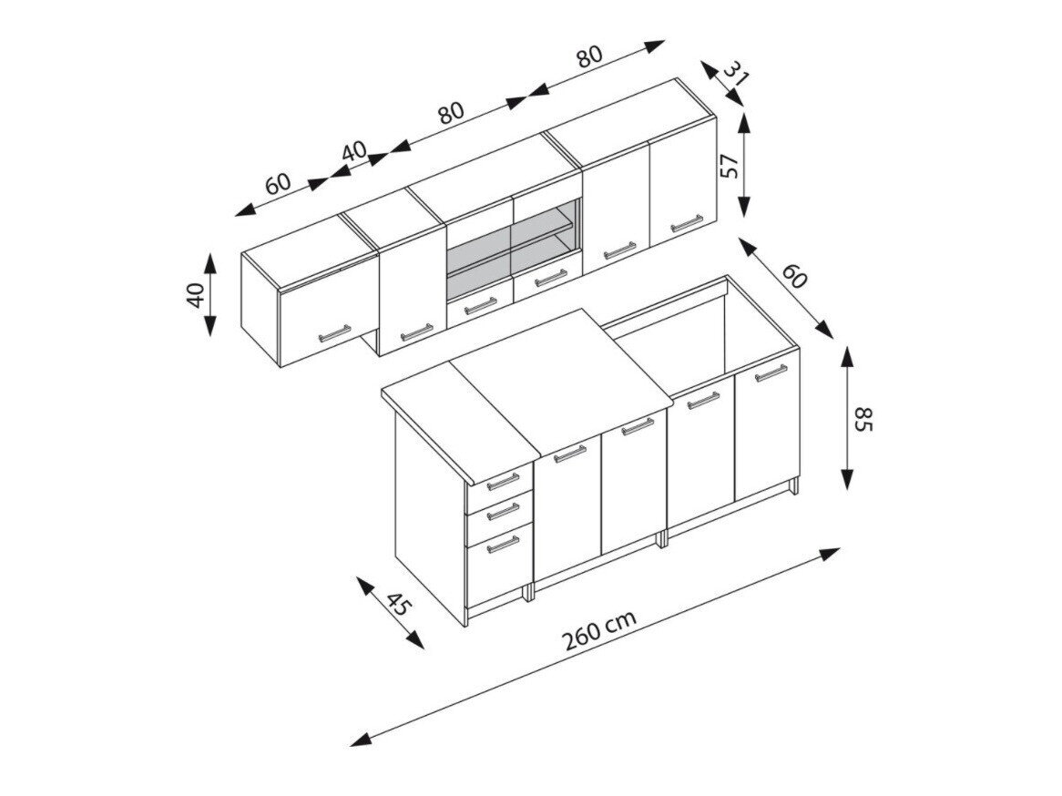 Køkkensæt Houston 1182 (Artisan eg + Mat grå + Wotan eg)