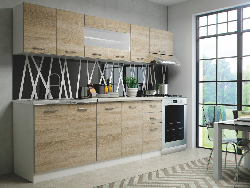 Køkkensæt Houston 1182 (Saingenma egetræ + Hvid + Beige)