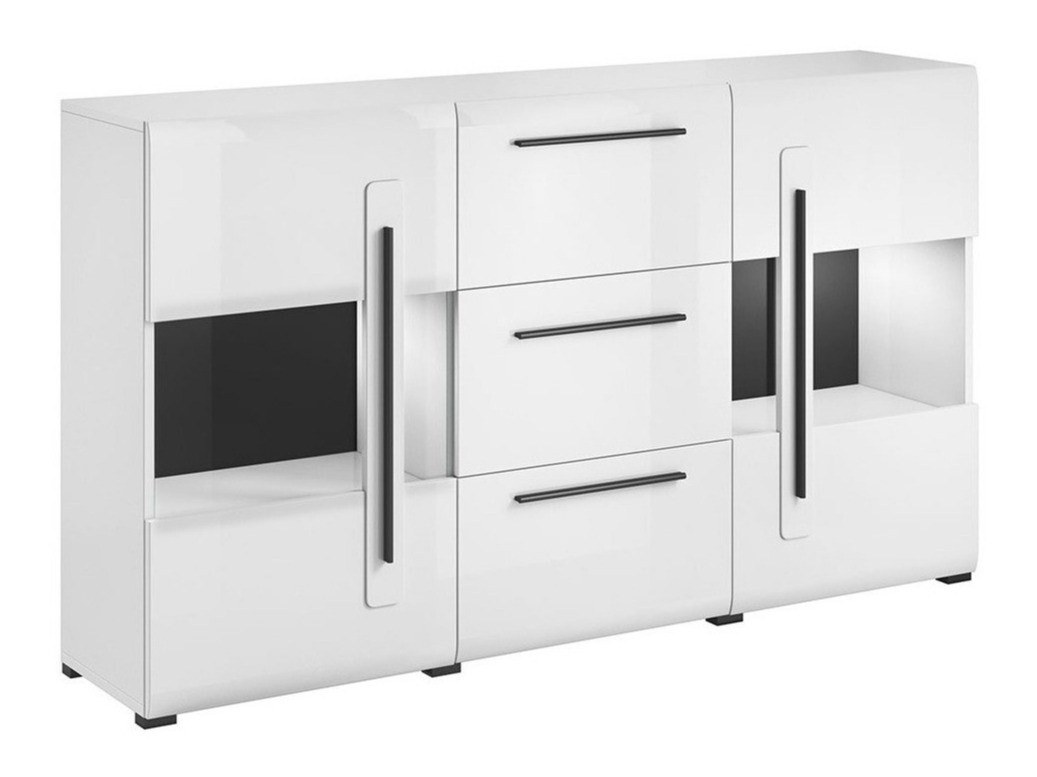 Kommode Ophsalu 106 (Hvid + Glansfuld hvid)