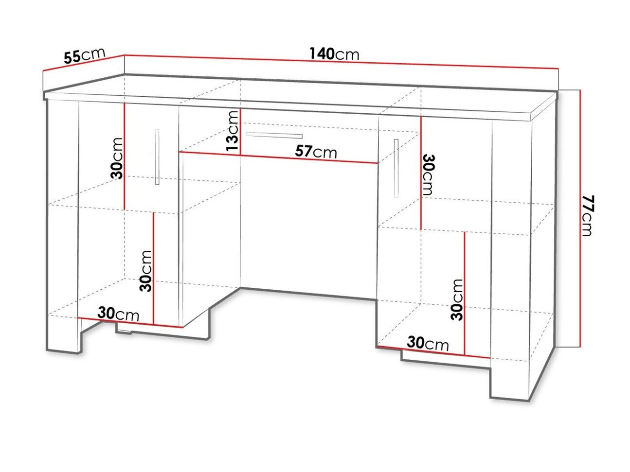 Skrivebord Melfeli 114 (Sonoma eg)