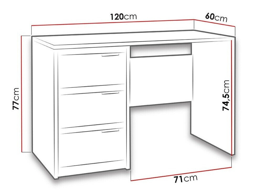 Skrivebord Fivelbo 100 (Kloster eg + Blank sort)