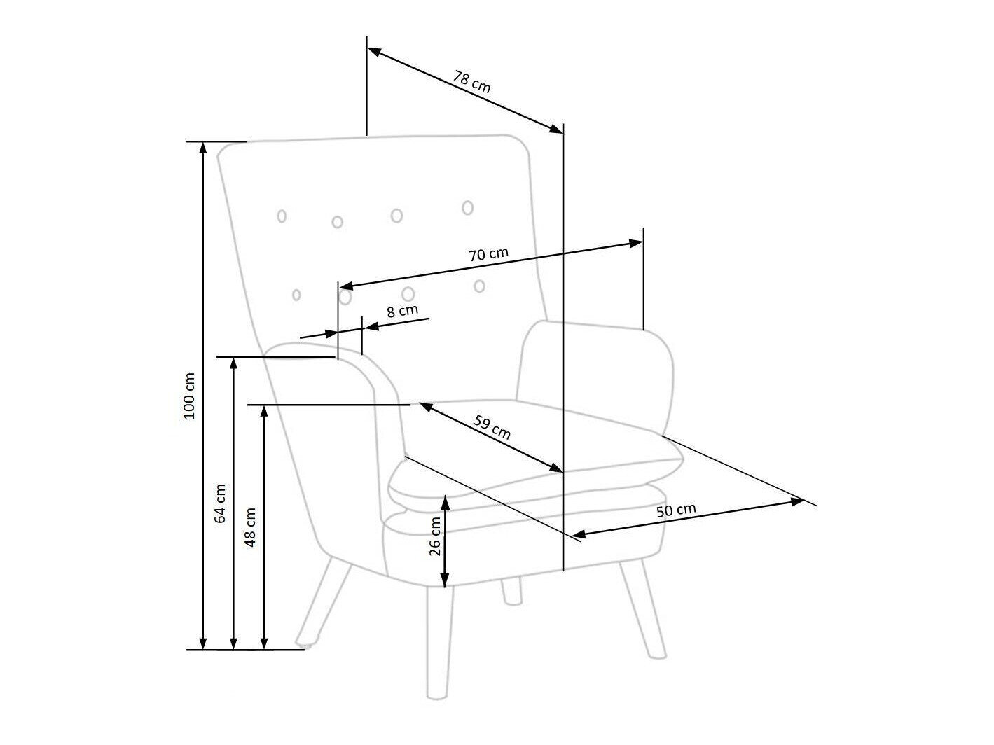 Lænestol Houston 838 (Mørkegrøn + Lyst træ)