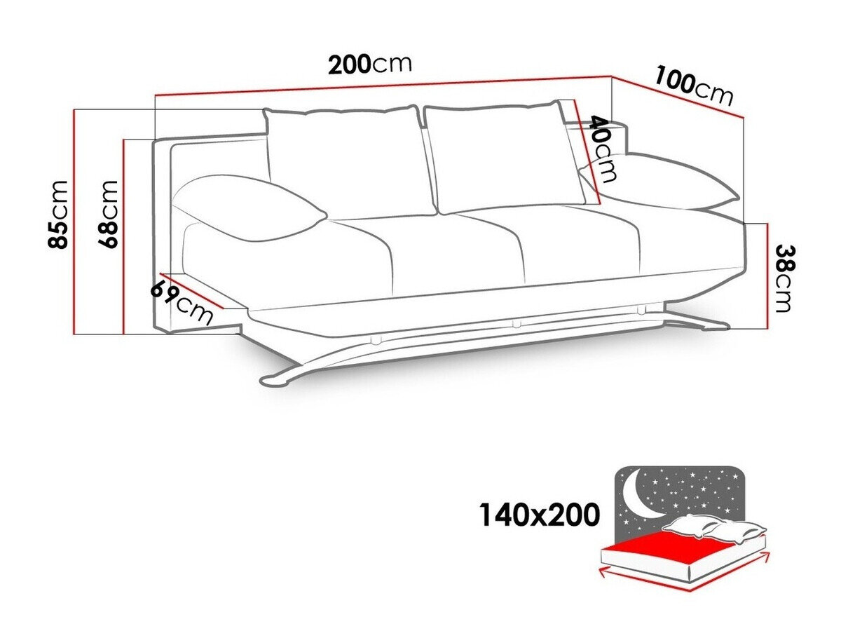 Sovesofa Providence 100 (Soft 010)