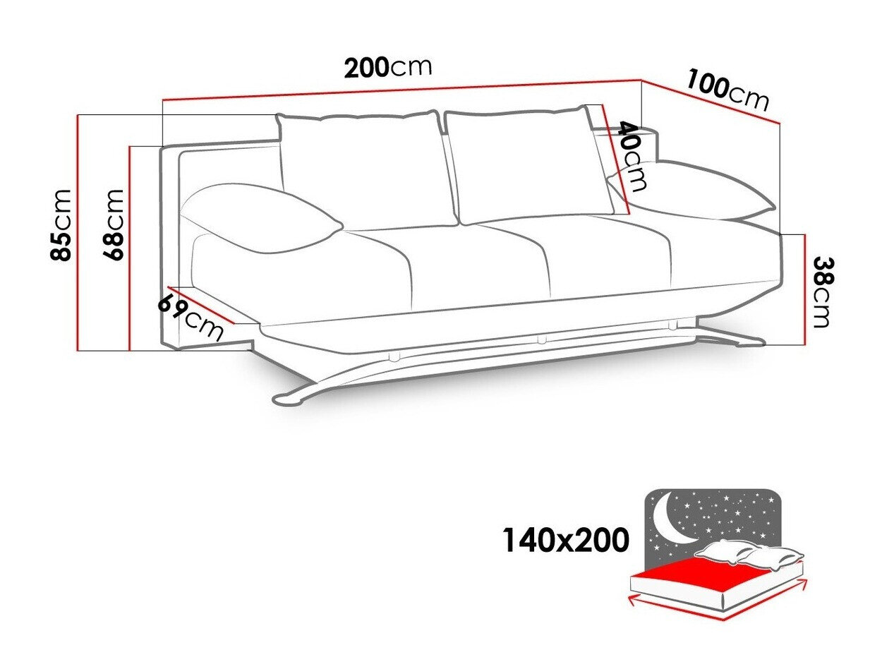 Sovesofa Providence 100 (Soft 020)