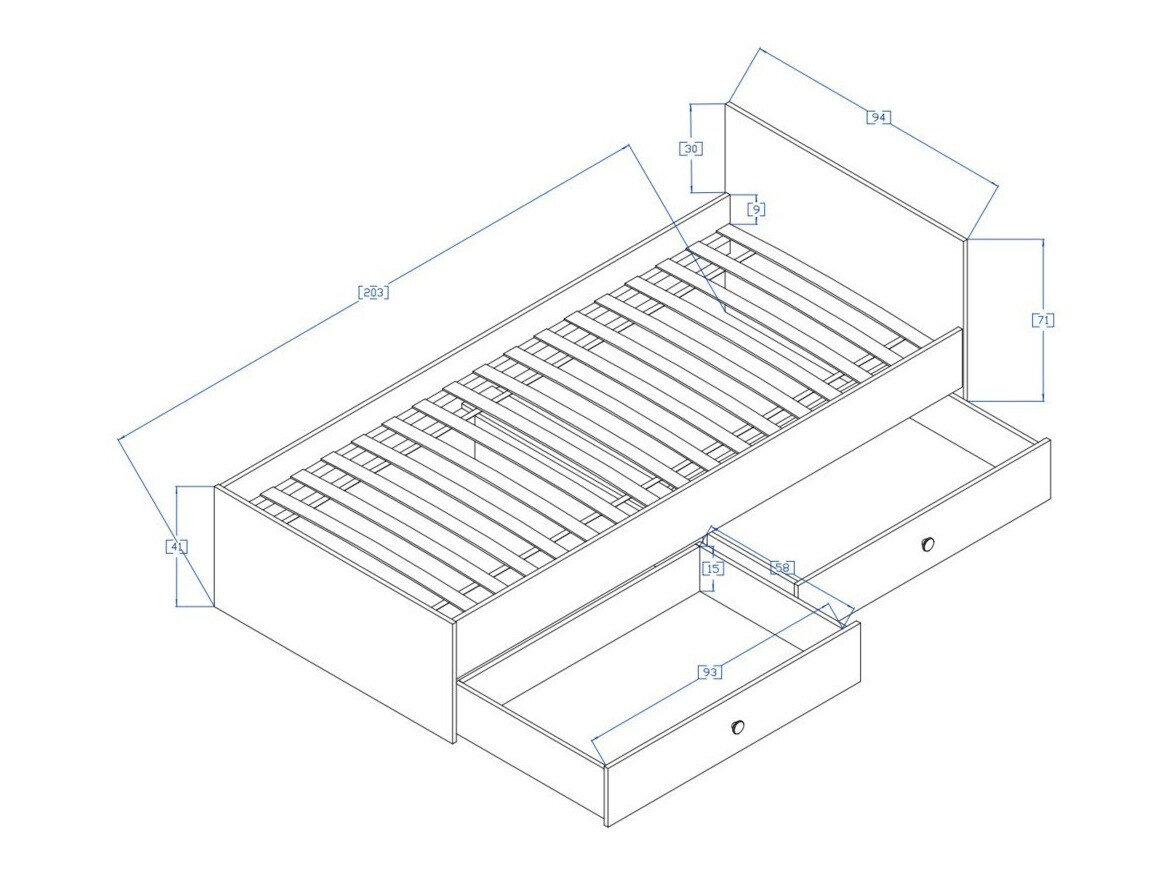 Seng Mirelbu 112 (Artisan eg + Glansfuld hvid + Grå)