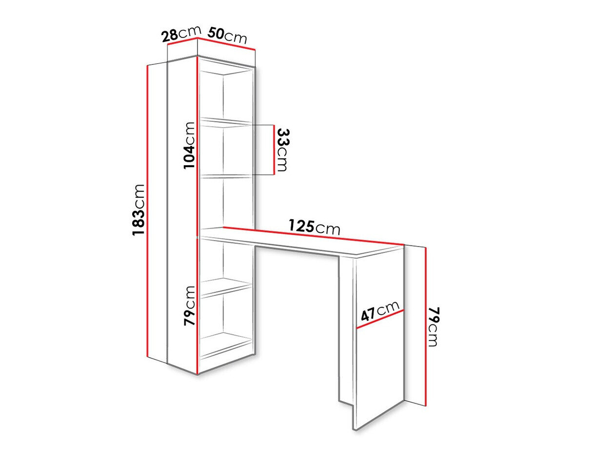 Skrivebord Dover 109 (Hvid)