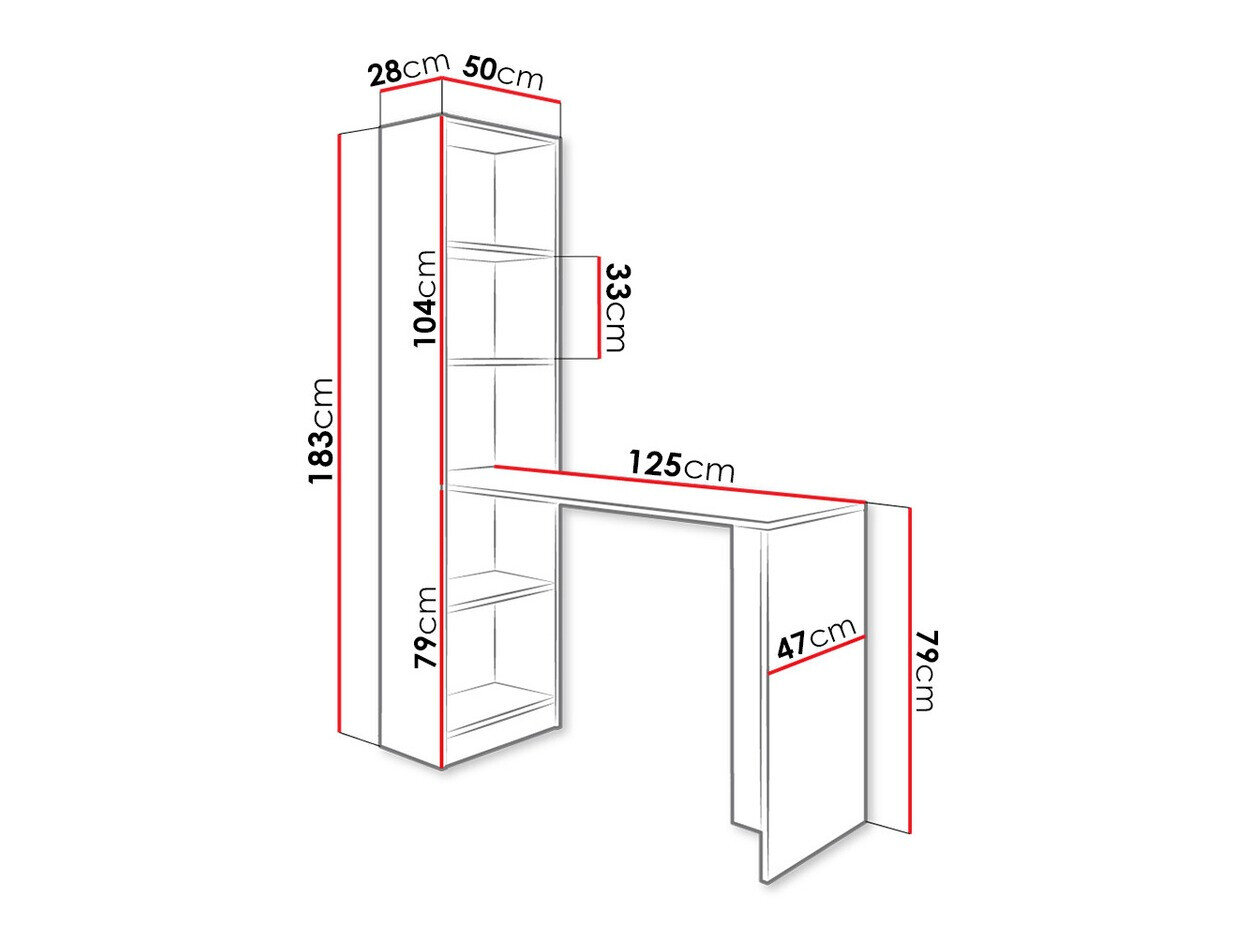Skrivebord Dover 109 (Mørk aske)
