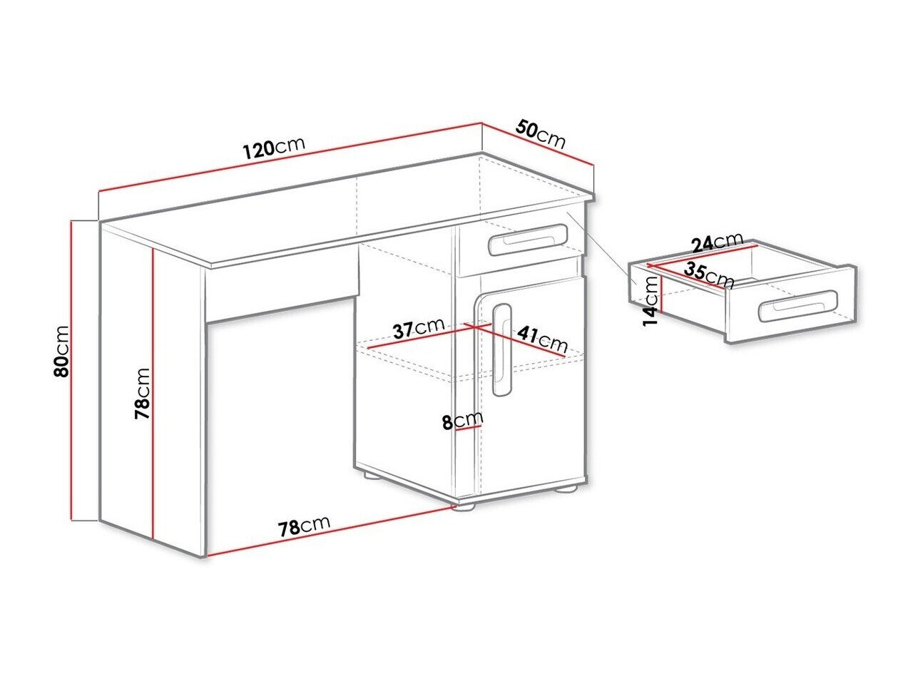 Skrivebord Aviseve 100 (Antracit + Hvid)