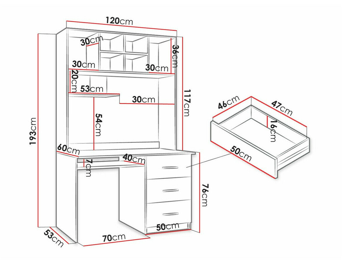 Skrivebord Salmere 109 (Hvid + Glansfuld hvid + Glossy pink)