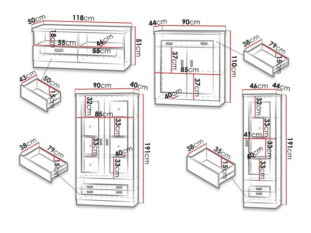 Stuemøbelsæt Lircava 119 (Lefkas eg)
