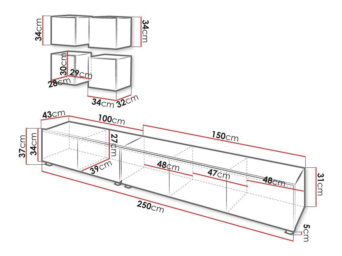 Stuemøbelsæt Tivdalu 132 (Hvid + Glansfuld hvid)
