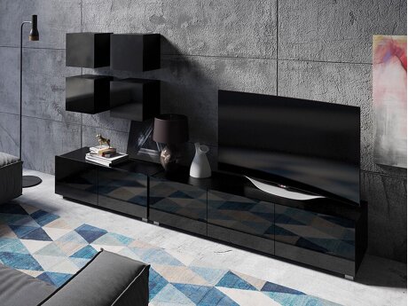 Stuemøbelsæt Tivdalu 132 (Sort + Blank sort)