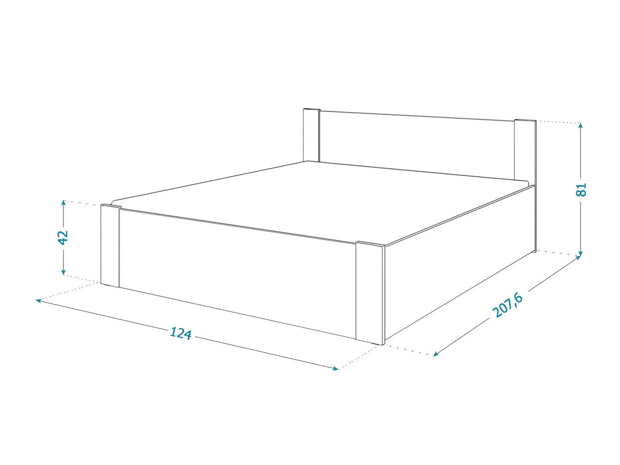 Seng Aurora 154 (Hvid + Fyrretræ)