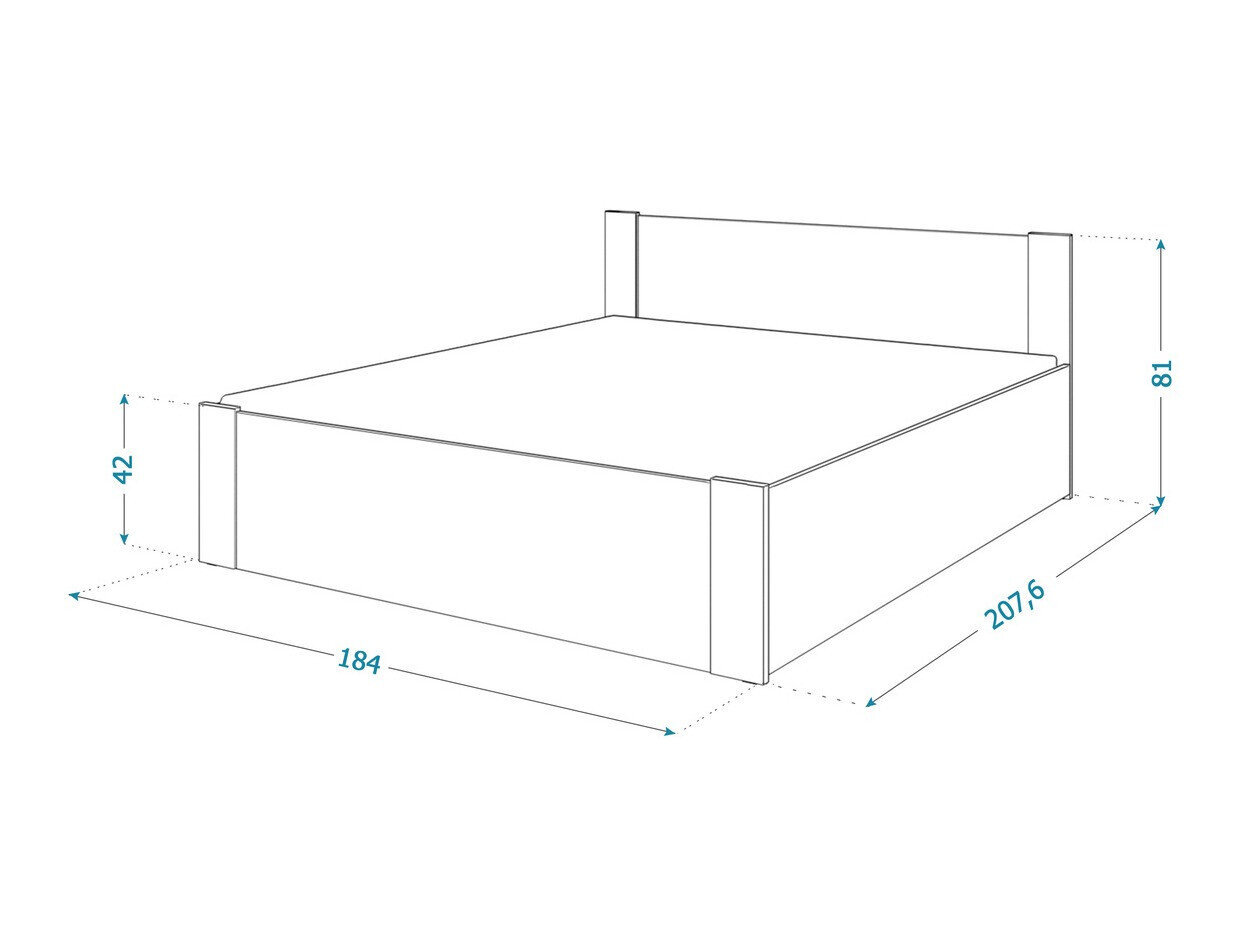 Seng Aurora 154 (Hvid + Fyrretræ)