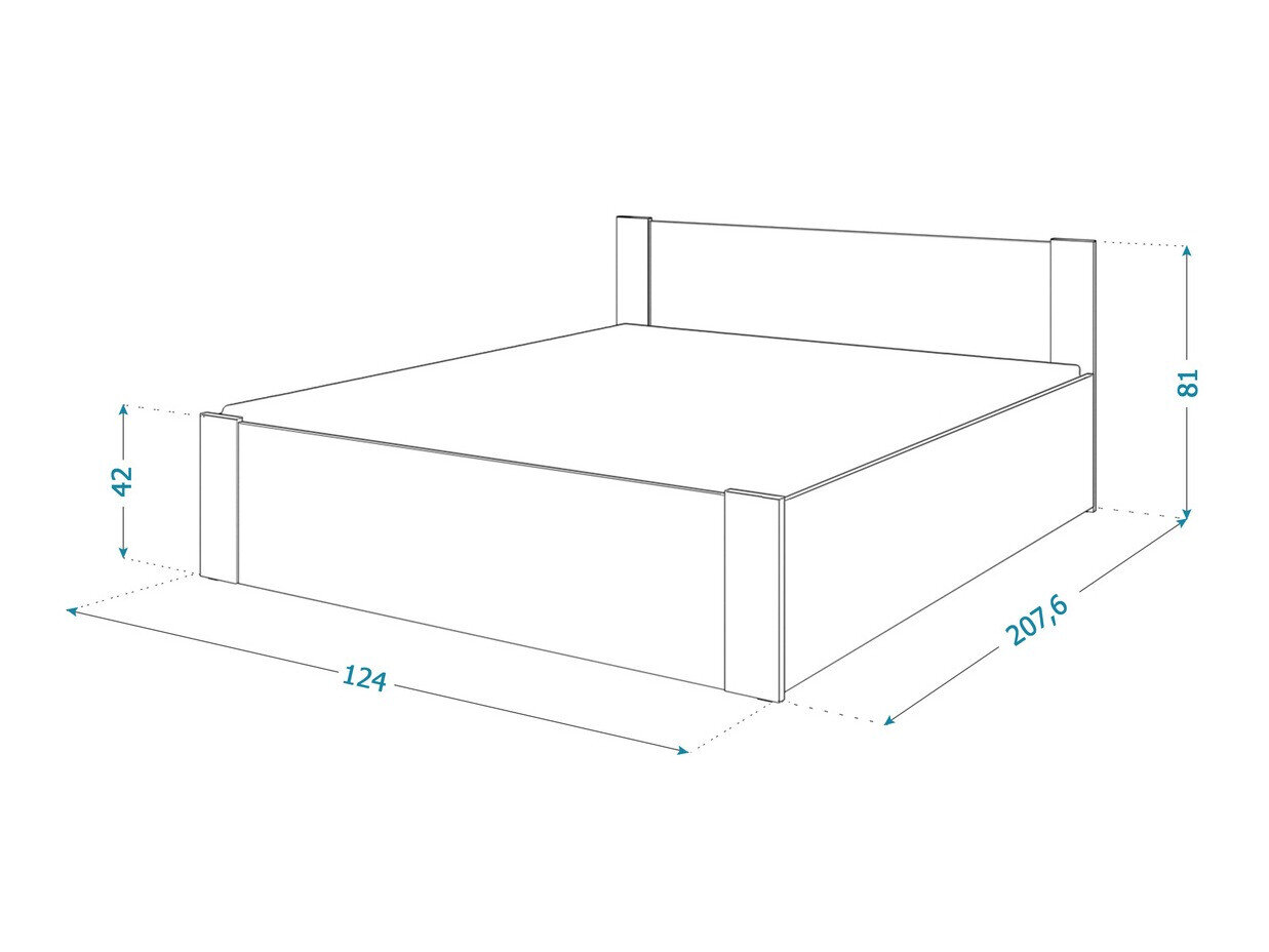 Seng Aurora 155 (Hvid + Fyrretræ)