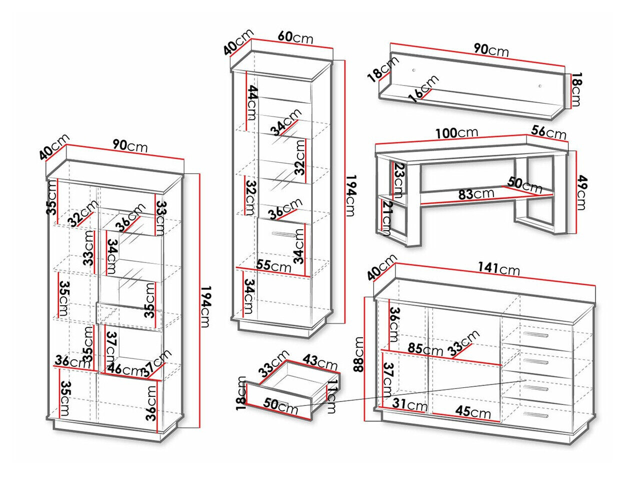 Stuemøbelsæt Tenodeu 117