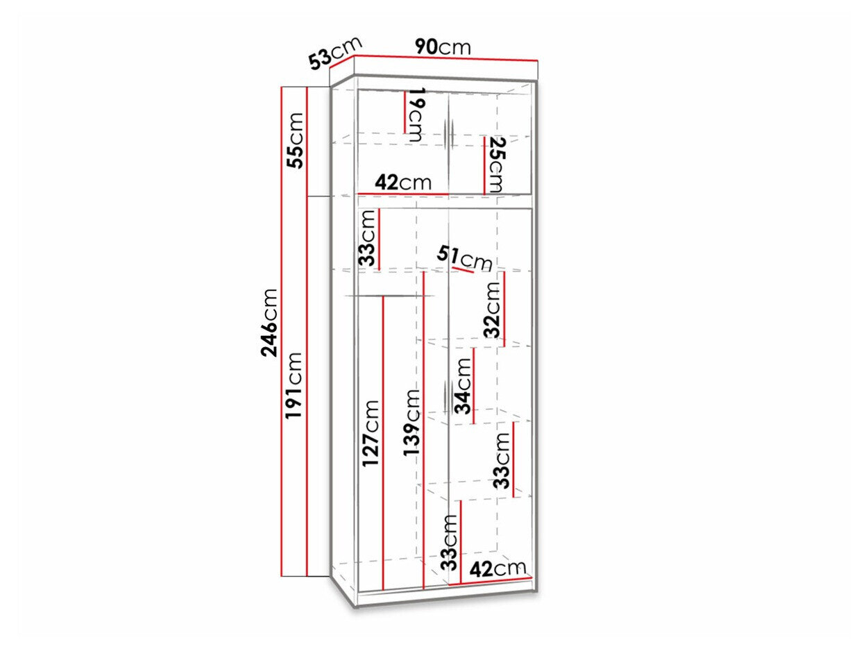 Garderobeskab Novduni 103 (Sonoma eg)