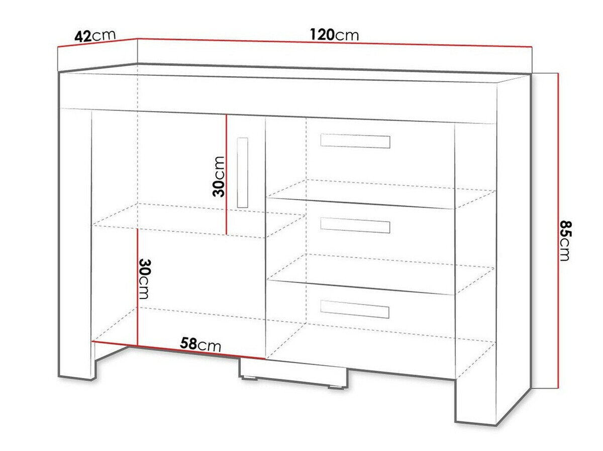 Kommode Melfeli 108 (Sonoma eg)