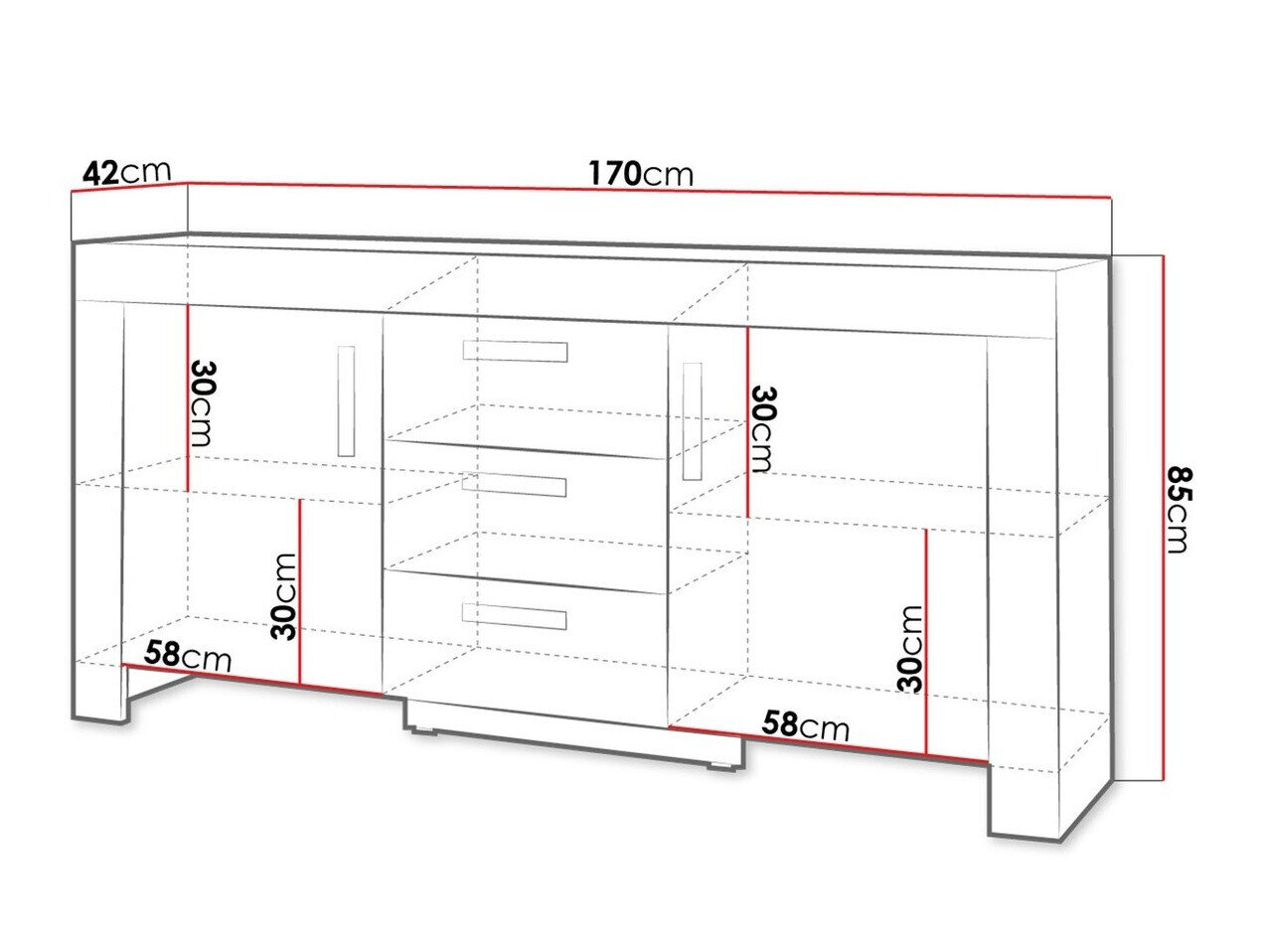 Kommode Melfeli 110 (Sonoma eg)