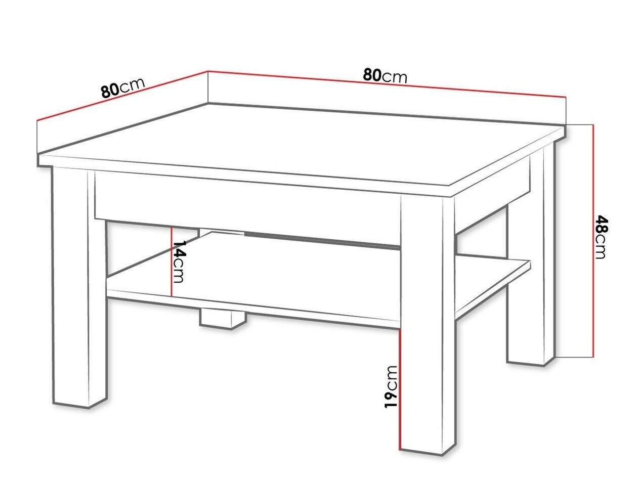 Sofabord Melfeli 115 (Sonoma eg)