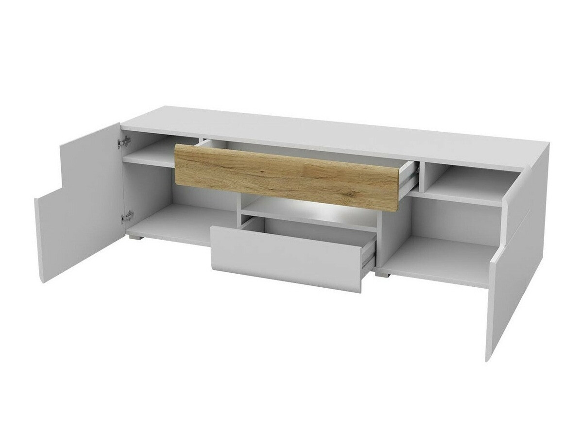 TV-bord Torsone 101 (Hvid + Glansfuld hvid)