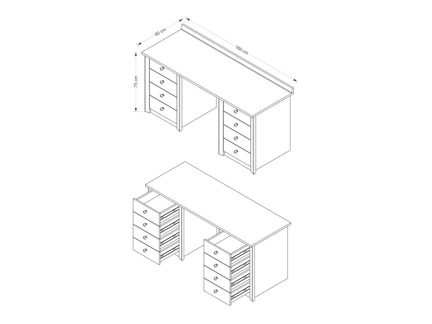 Skrivebord Elialo 112 (Sonoma eg)