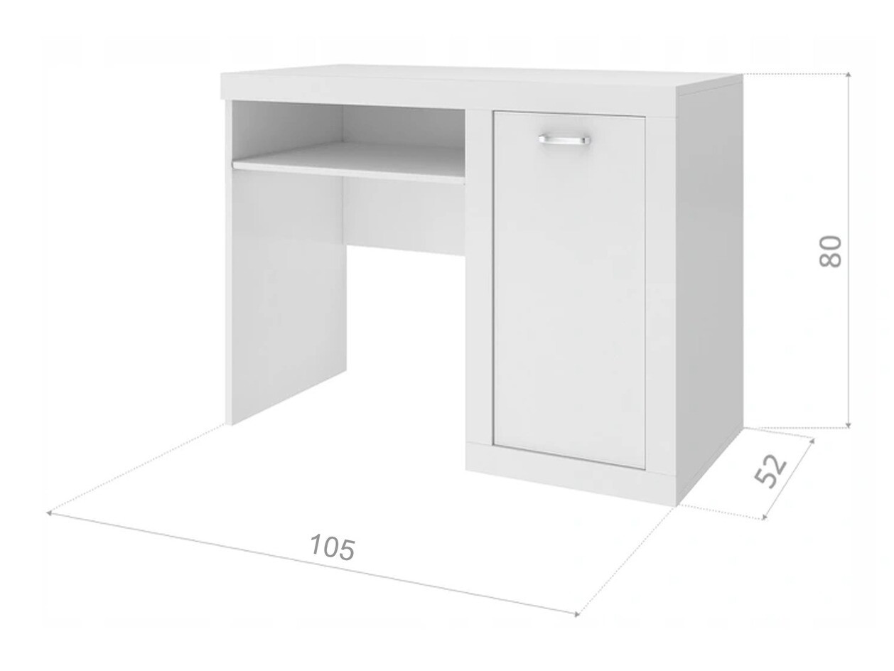 Skrivebord Tentive 102 (Hvid + Grå)