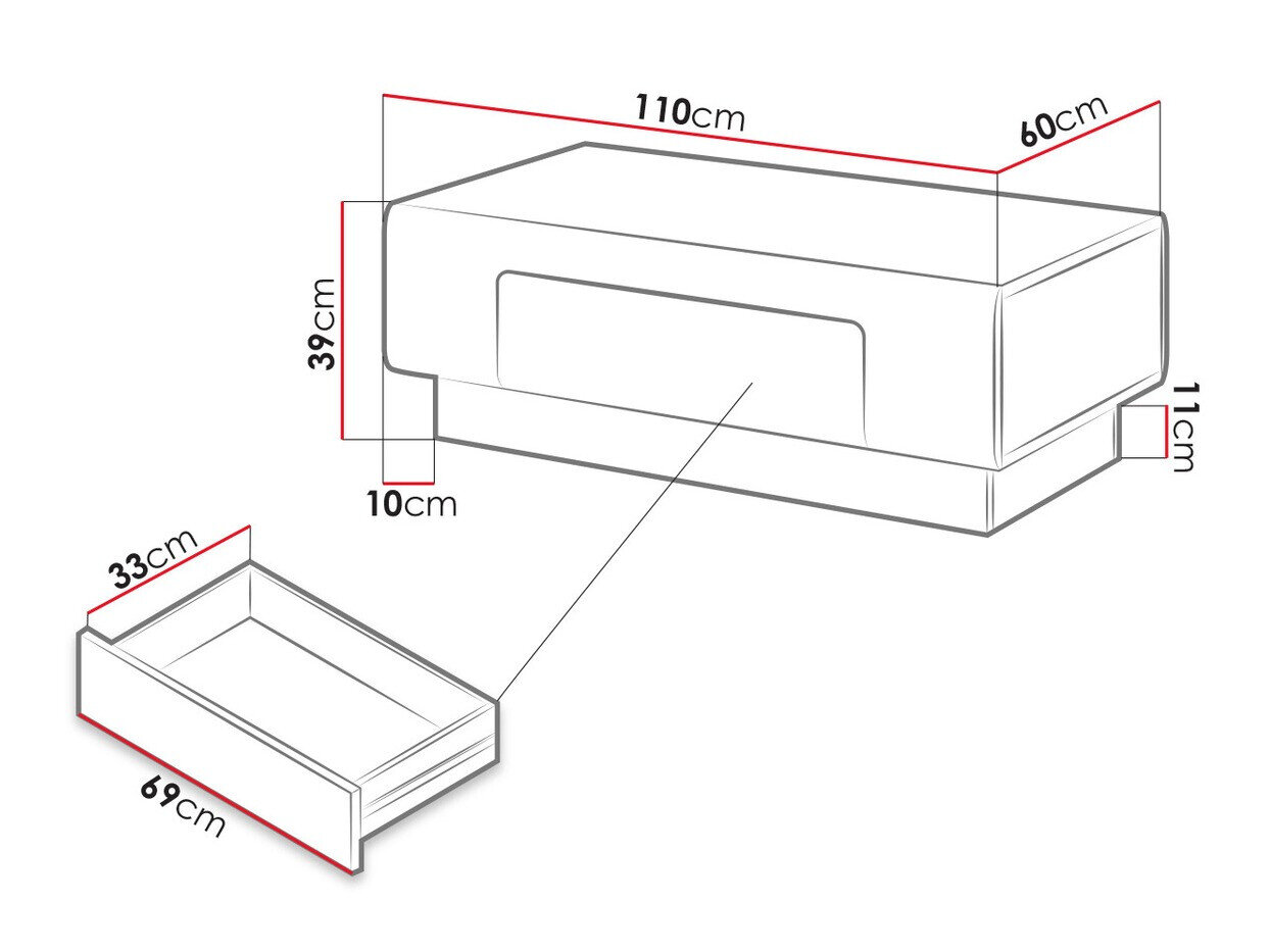 Sofabord Torsone 111 (Antracit + Gloss antracit + Grandson eg)