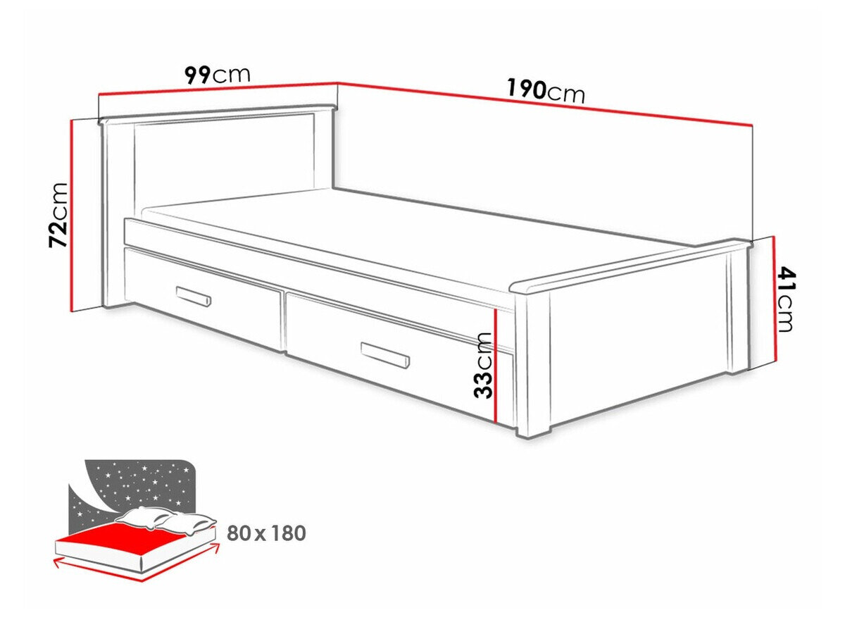 Seng Henderson 115 (Hvid + Grå)