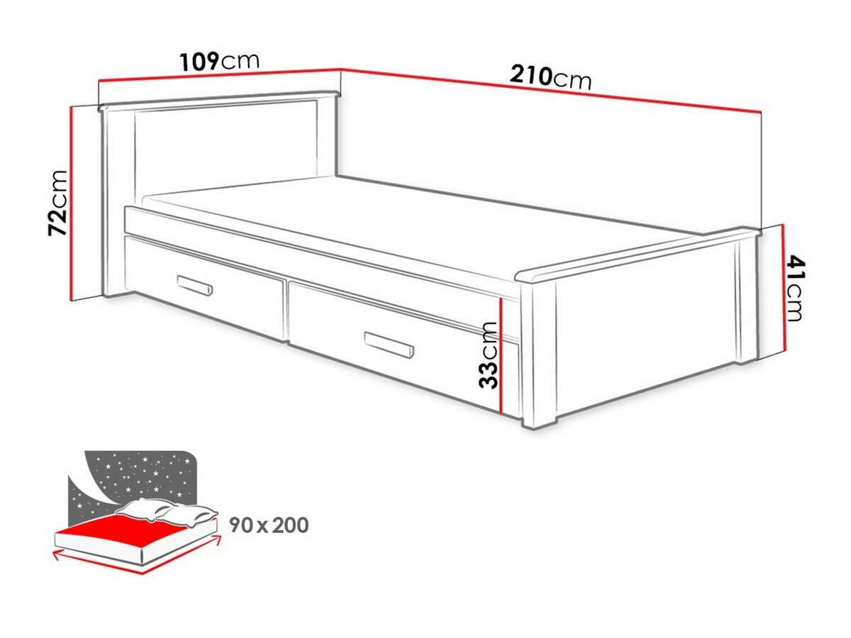 Seng Henderson 116 (Hvid + Sonoma eg)