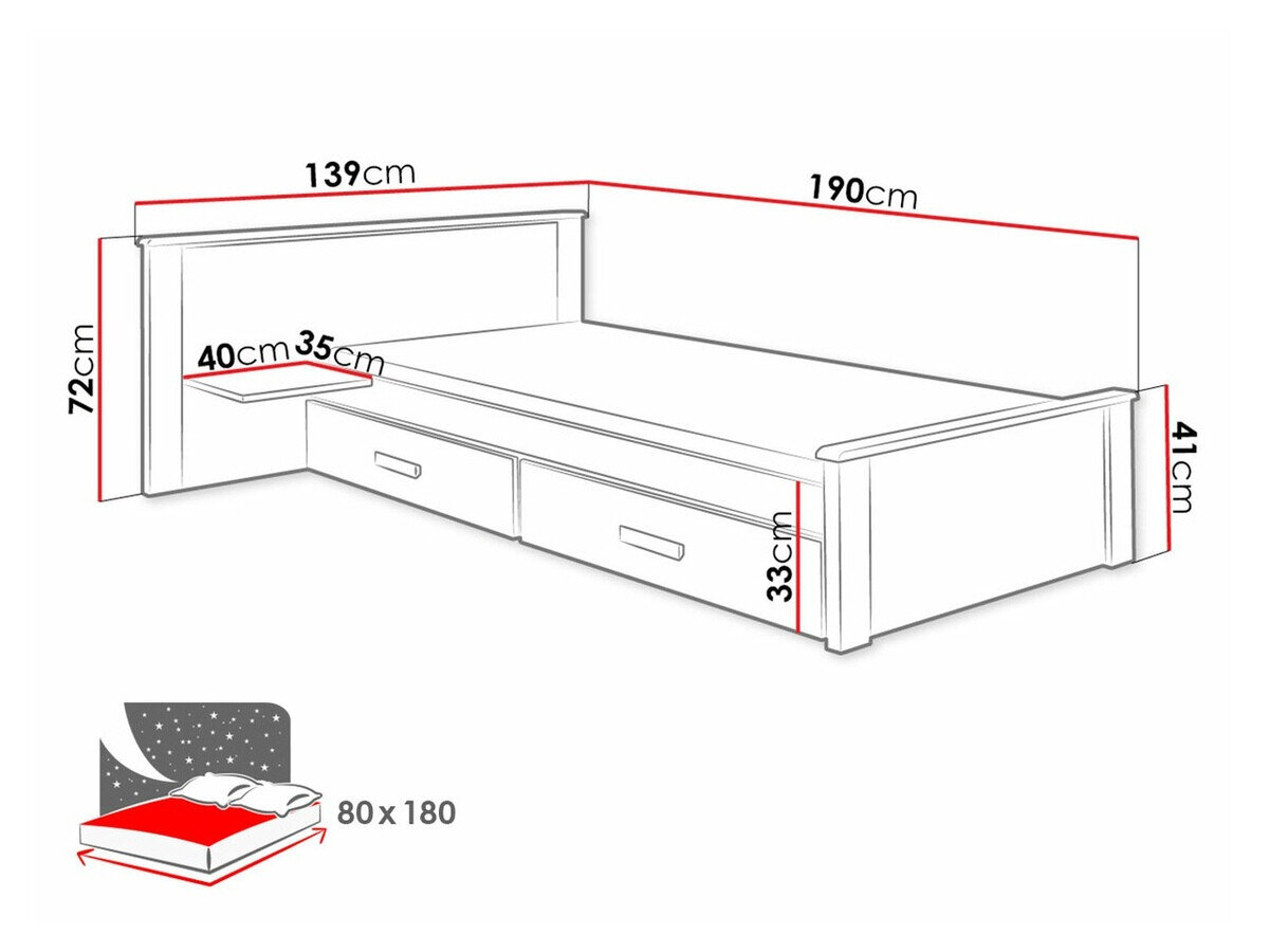 Seng Henderson 117 (Hvid + Grå)