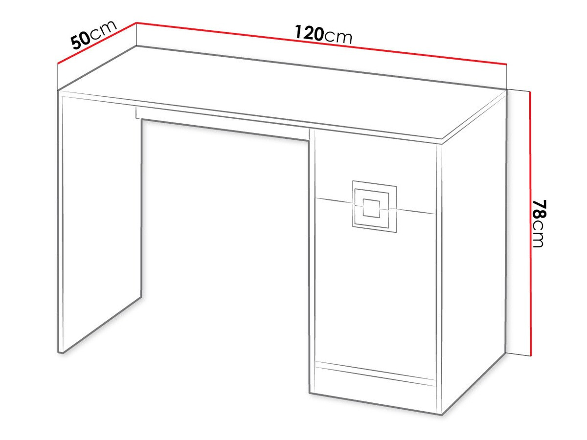 Skrivebord Balvire 110 (Lys eg + Hvid + Grå)