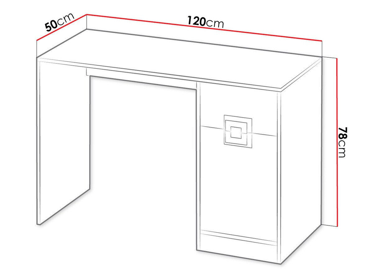 Skrivebord Balvire 110 (Lys eg + Hvid)