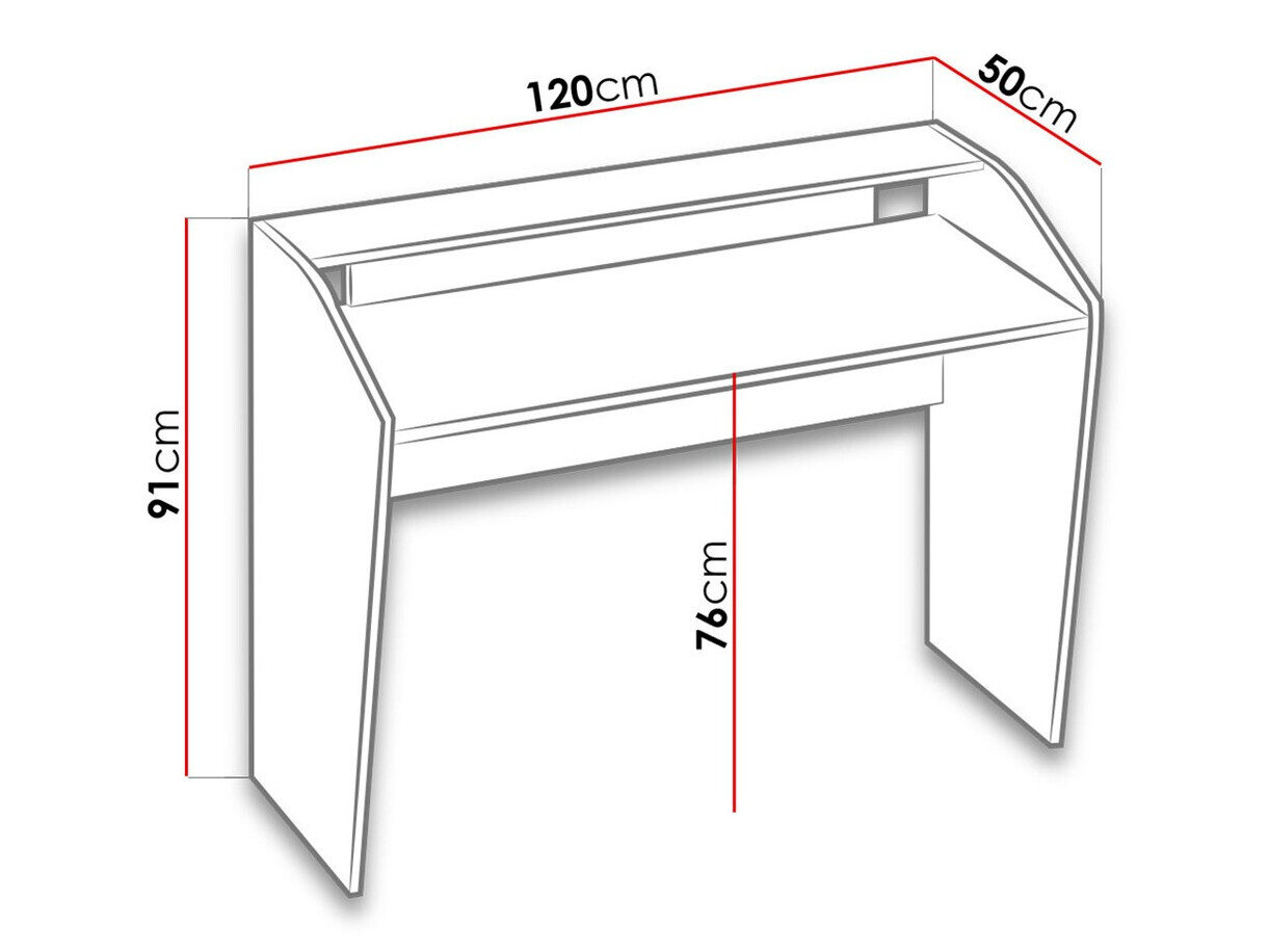Skrivebord Lorlare 103 (Hvid + Grå)