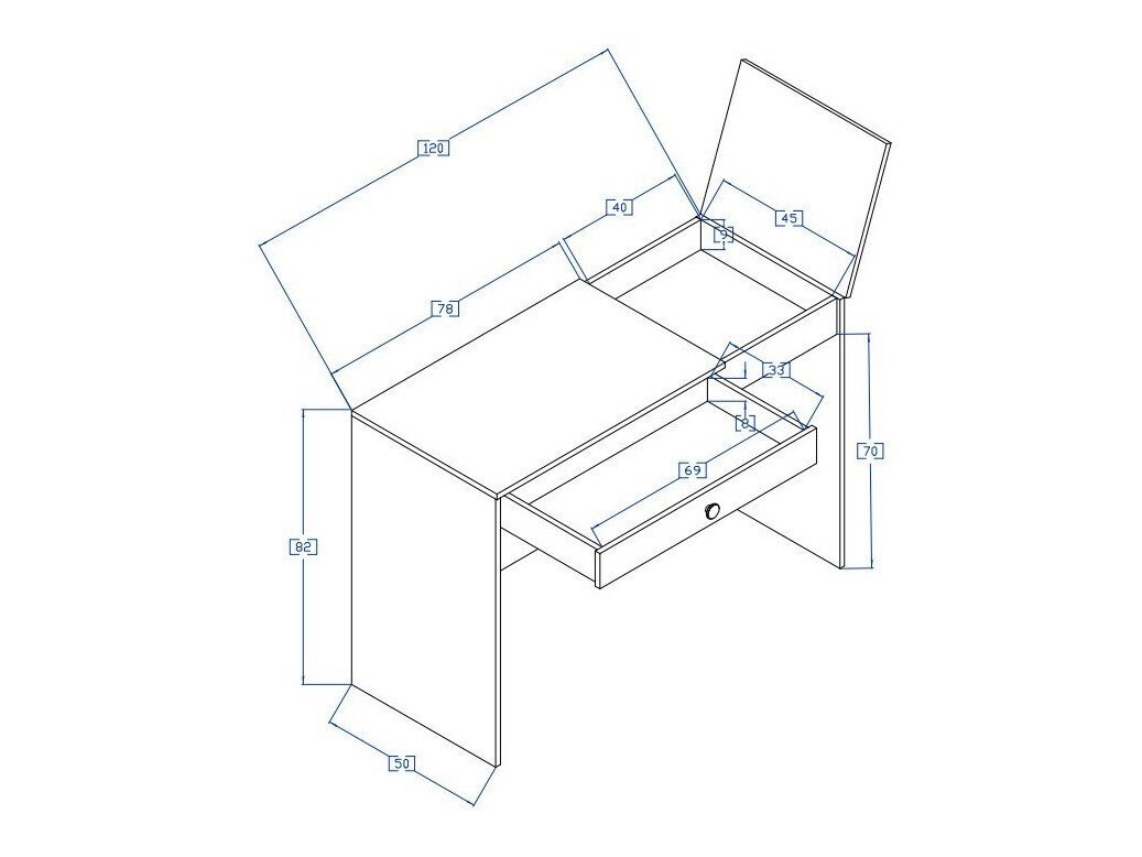 Skrivebord Mirelbu 109 (Artisan eg + Hvid + Sort)