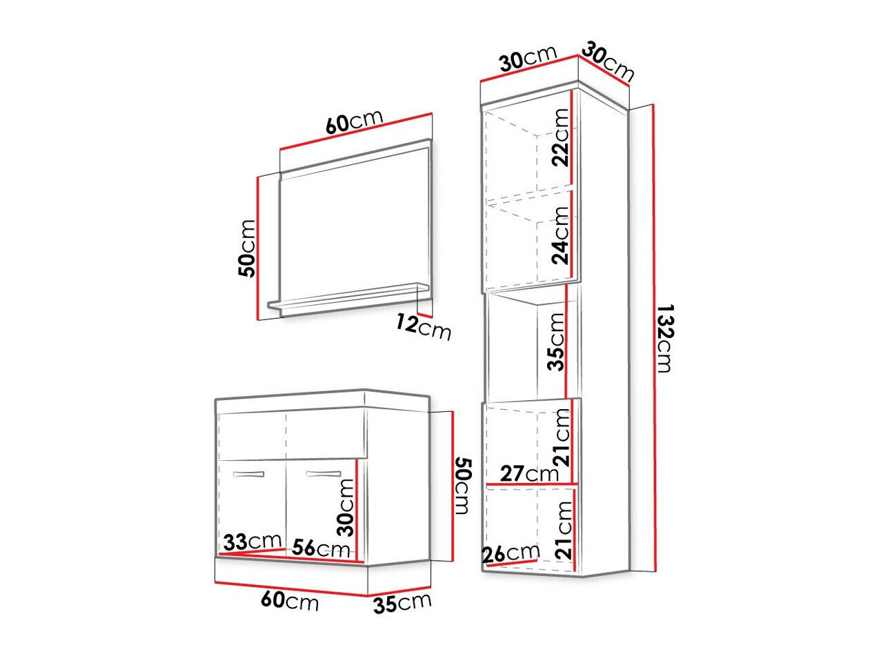 Badeværelsessæt Sarasota 122 (Wotan eg)
