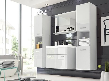 Badeværelsessæt Sarasota 123 (Hvid + Glansfuld hvid)