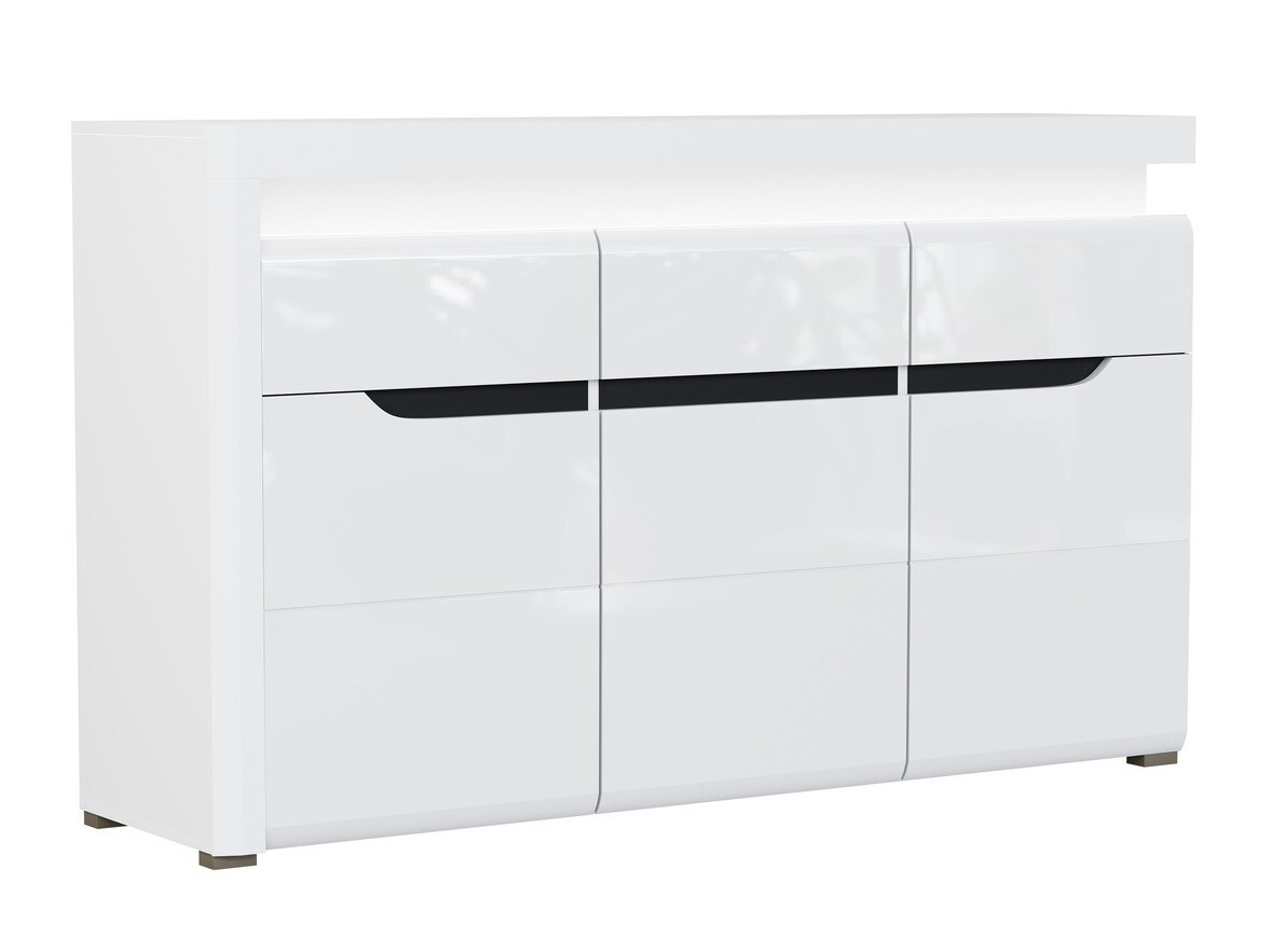Kommode Revelmi 103 (Glansfuld hvid + Hvid)