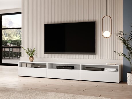 TV-bord Serodeu 105 (Hvid + Glansfuld hvid)