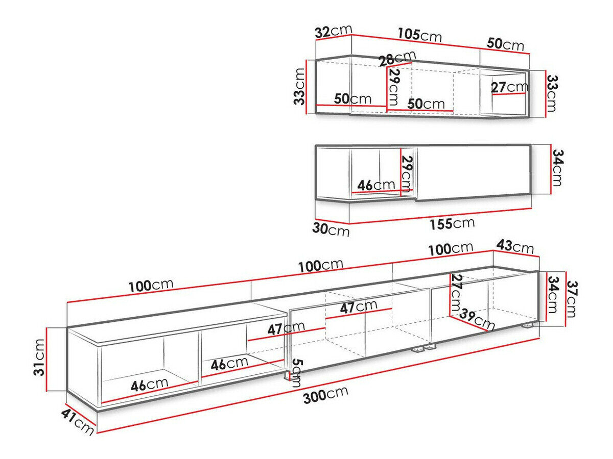 Stuemøbelsæt Tivdalu 145 (Sort + Blank sort + Artisan eg)